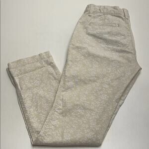 GAP Womens 0 Girlfriend Chino Cream Print Pant